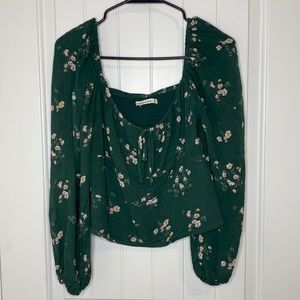 Abercrombie green top cropped
